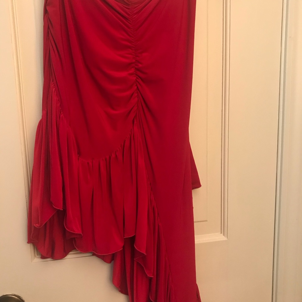 Ruffled red dance skirt